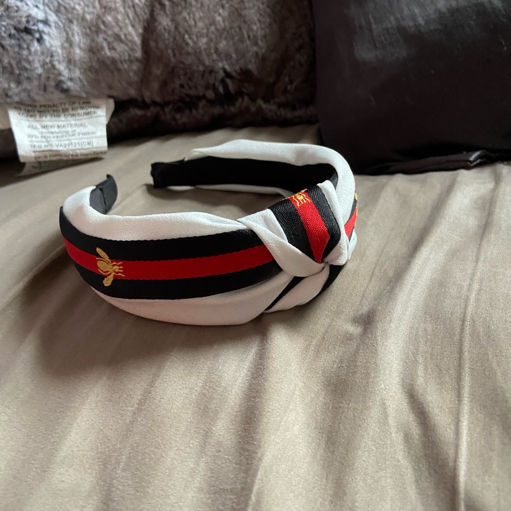 Bee Headband- Black/White/Red